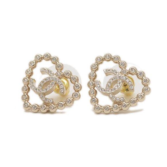 CHANEL Gold Logo Earrings - Picture 1 of 4